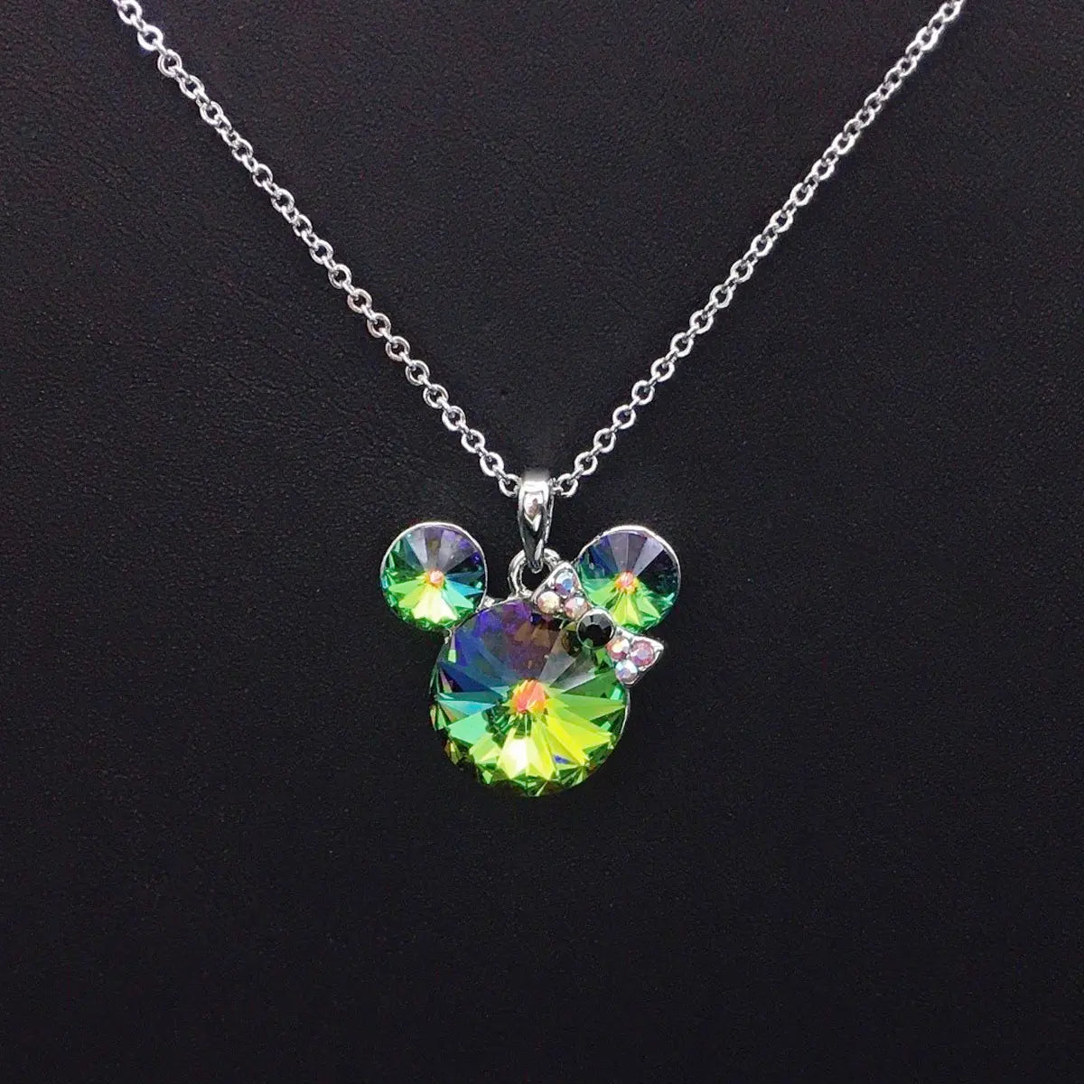 Collier pendentif en cristal animal de dessin animé mignon