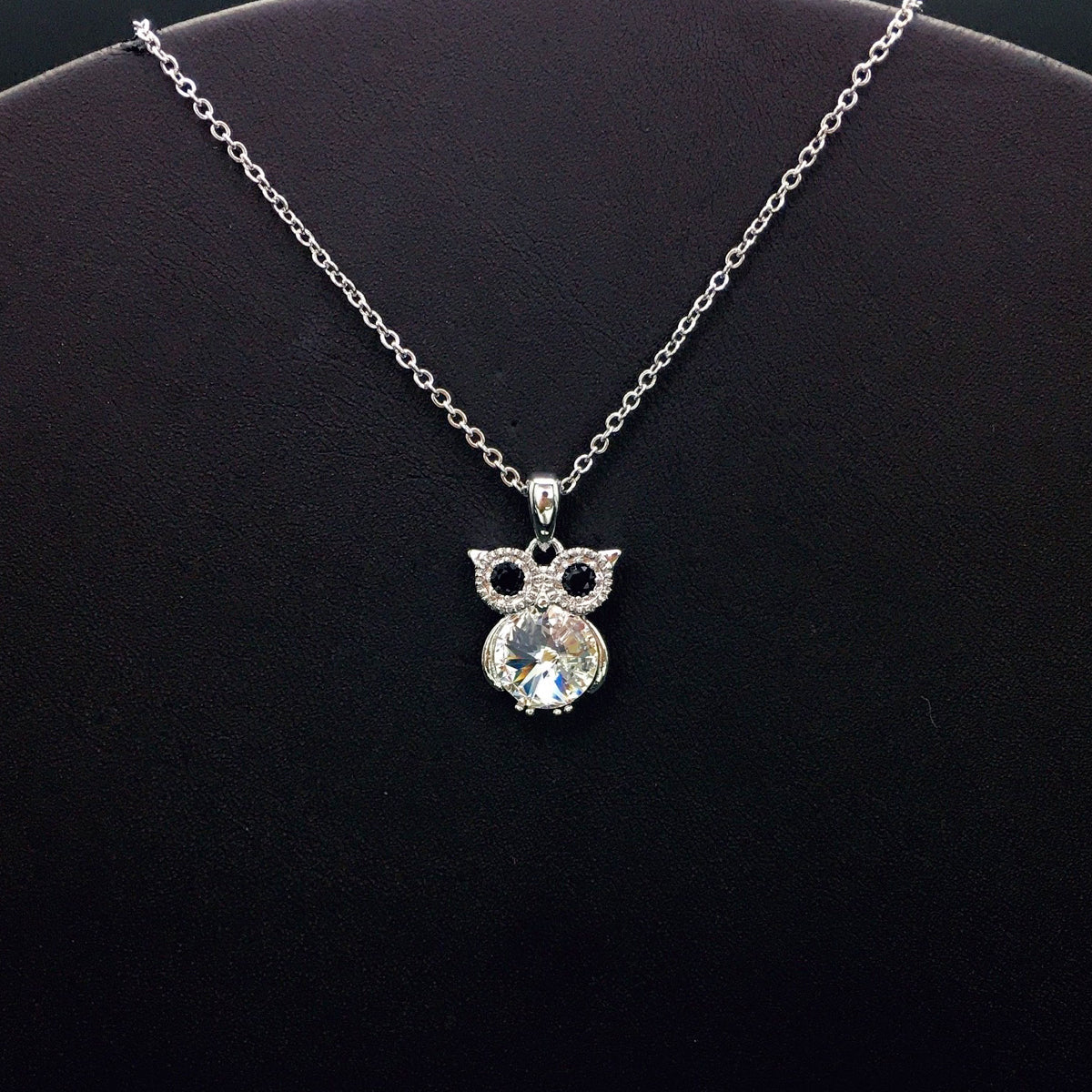 Cute Owl Blue Crystal Necklace with Sparkling Accents for Daily Chic