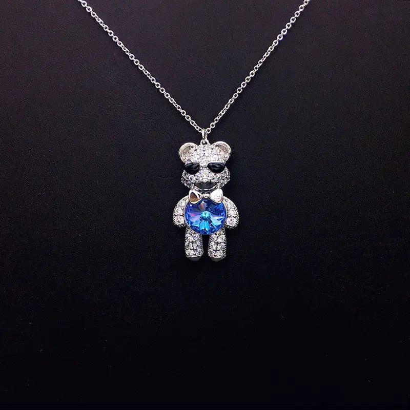 Collier Ourson Lunettes de Soleil Élégantes avec Strass et Cristal Iridescent comme Cadeau