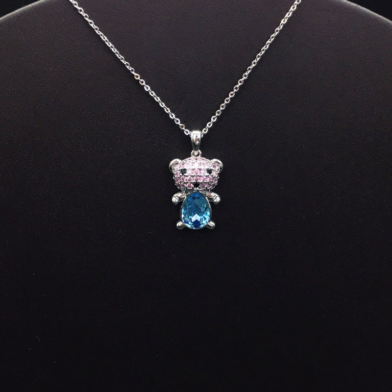 Dazzling Silver - and - Crystal Teddy Bear Jewelry Piece for Special Occasions