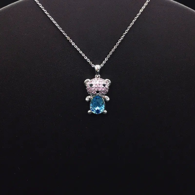 Superbe bijou Ourson en argent et cristal pour occasions spéciales