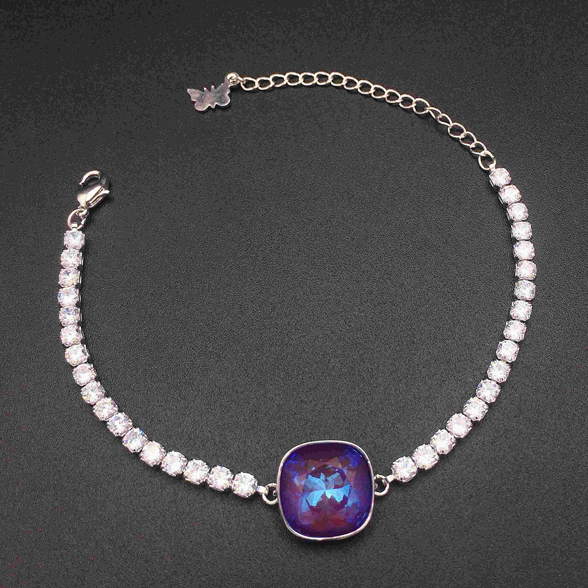 Austrian Square Red Crystal Full Diamond Bracelet