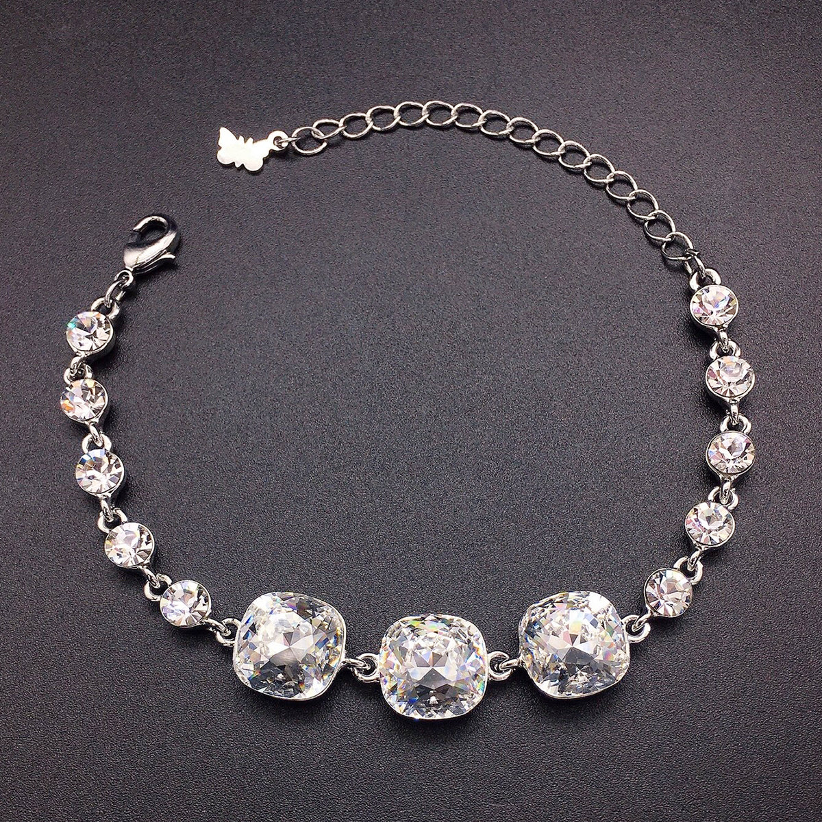 Luxurious Austrian Colored Crystal Diamond Set Bracelet
