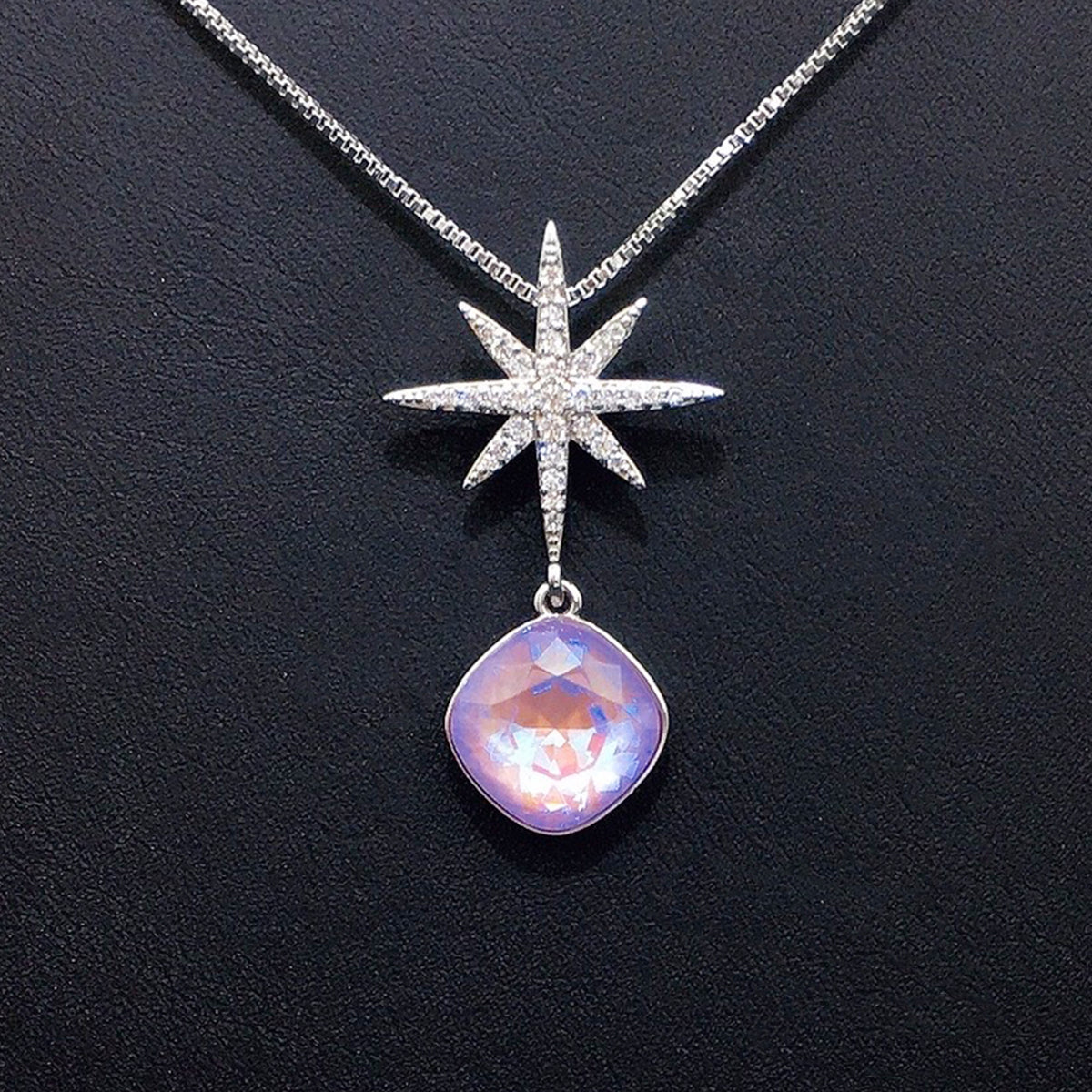 Fashionable hexagonal star geometric crystal pendant