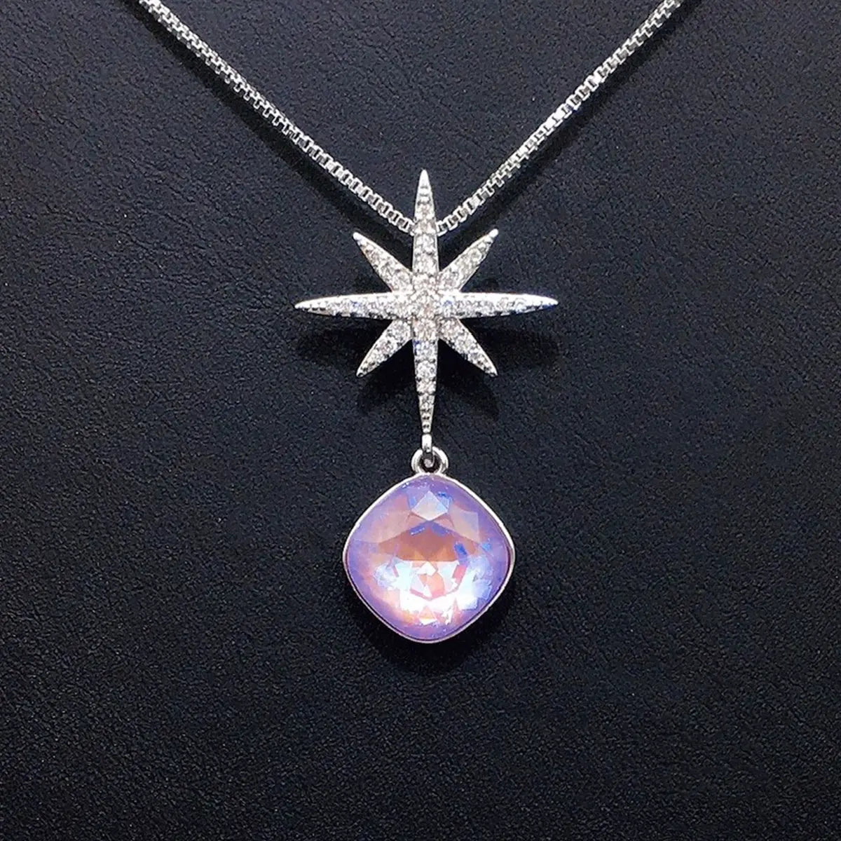 Pendentif géométrique étoile hexagonale en cristal tendance
