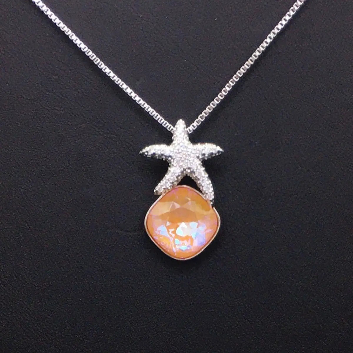 Pendentif cristal géométrique autrichien étoile de mer à la mode