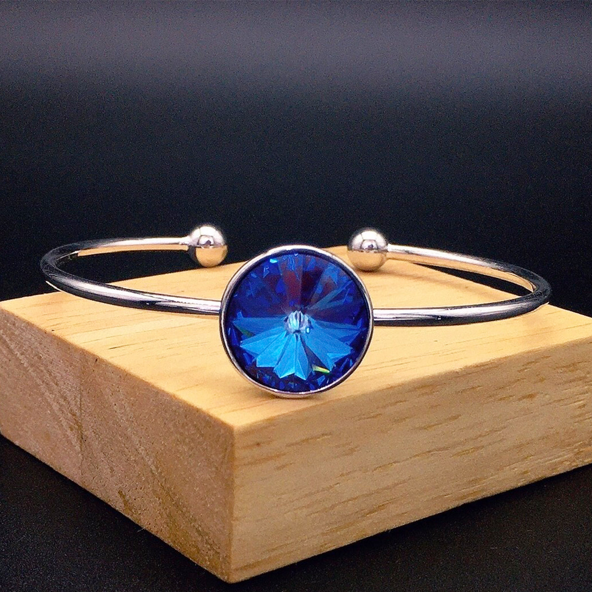 Heart of the Ocean Austrian Crystal Open Bracelet