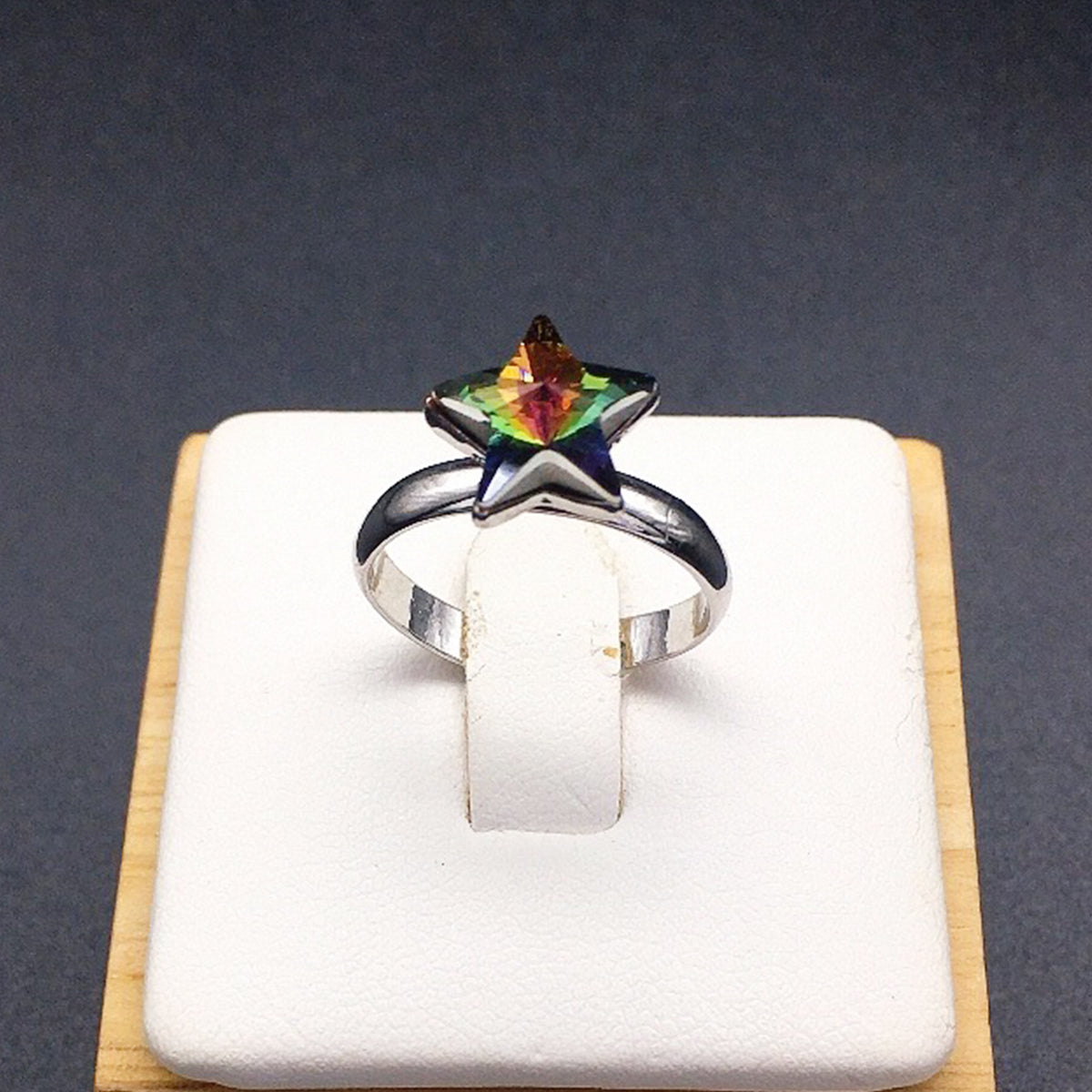 Minimalist Ocean Heart Star Ring