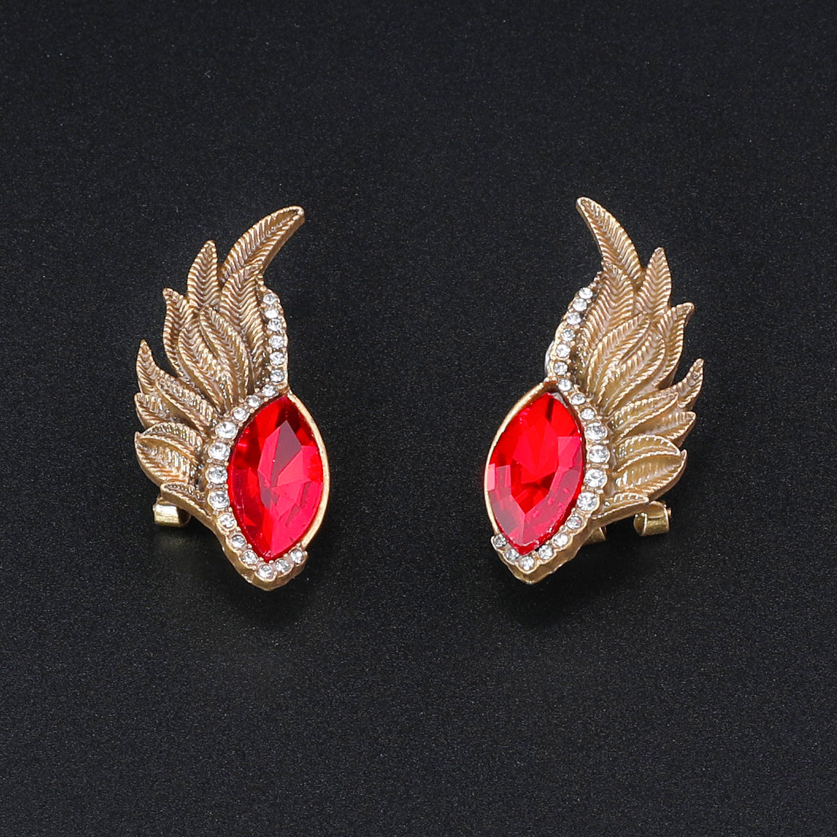 Luxury Red Flame Crystal Necklace and Jewelry Set for Women