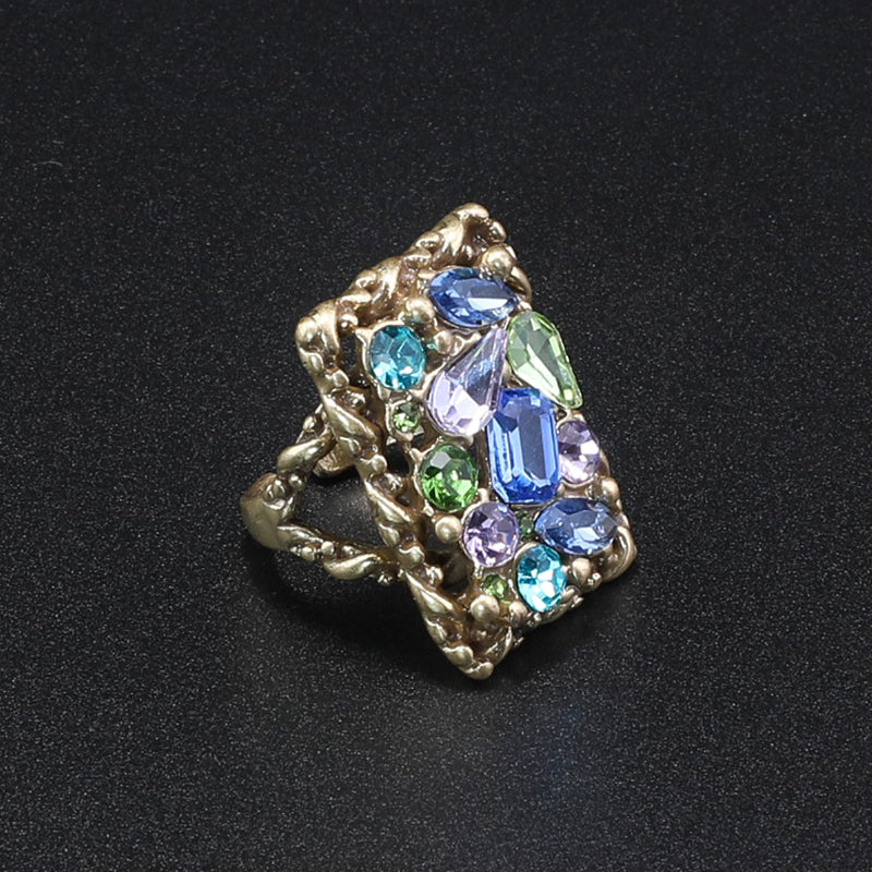 Fashionable retro geometric diamond inlaid series