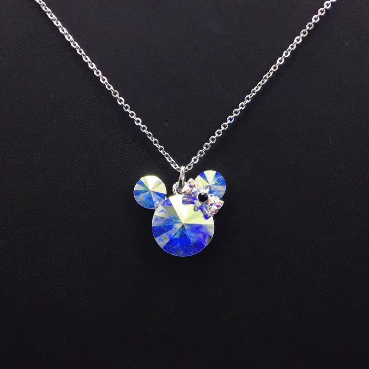 Cute cartoon animal crystal pendant necklace