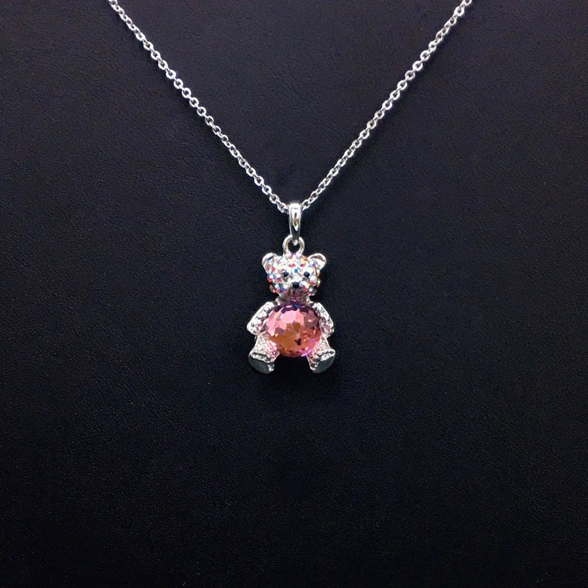 Collier nounours minimaliste classique avec pierre précieuse