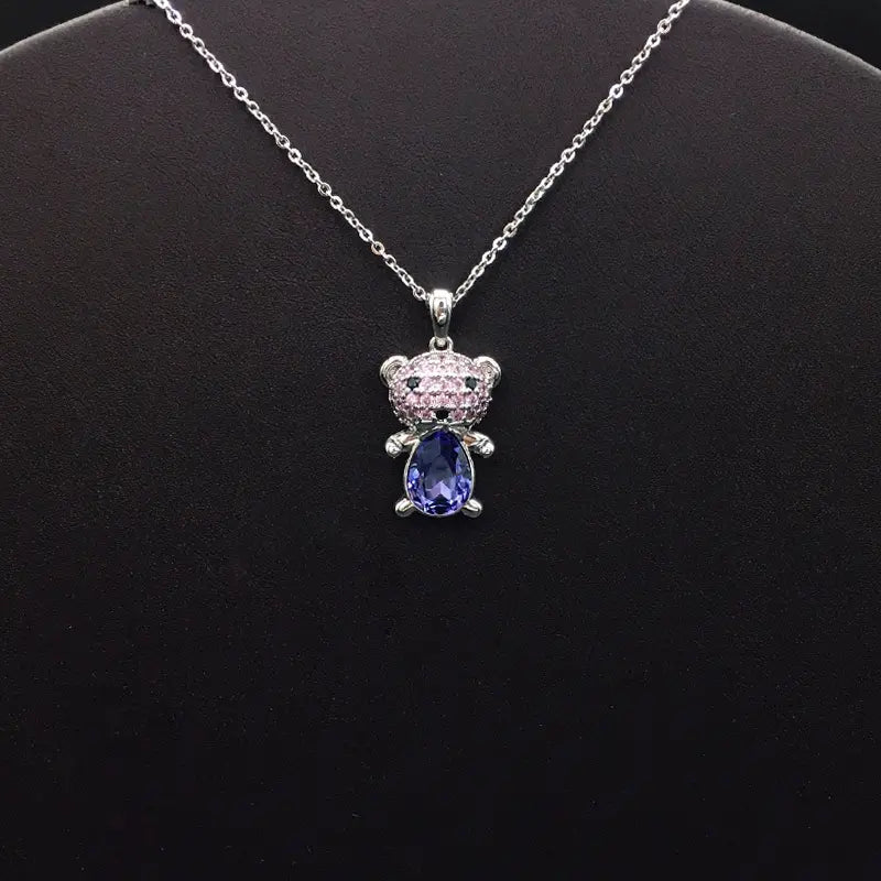 Superbe bijou Ourson en argent et cristal pour occasions spéciales