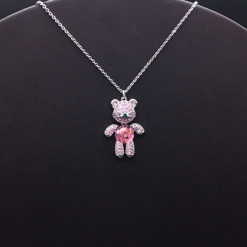 Dazzling Silver and Crystal Teddy Bear Jewelry for Special Occasions