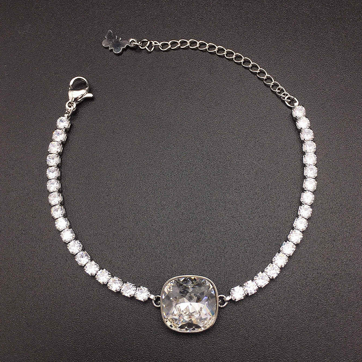 Austrian Square Red Crystal Full Diamond Bracelet