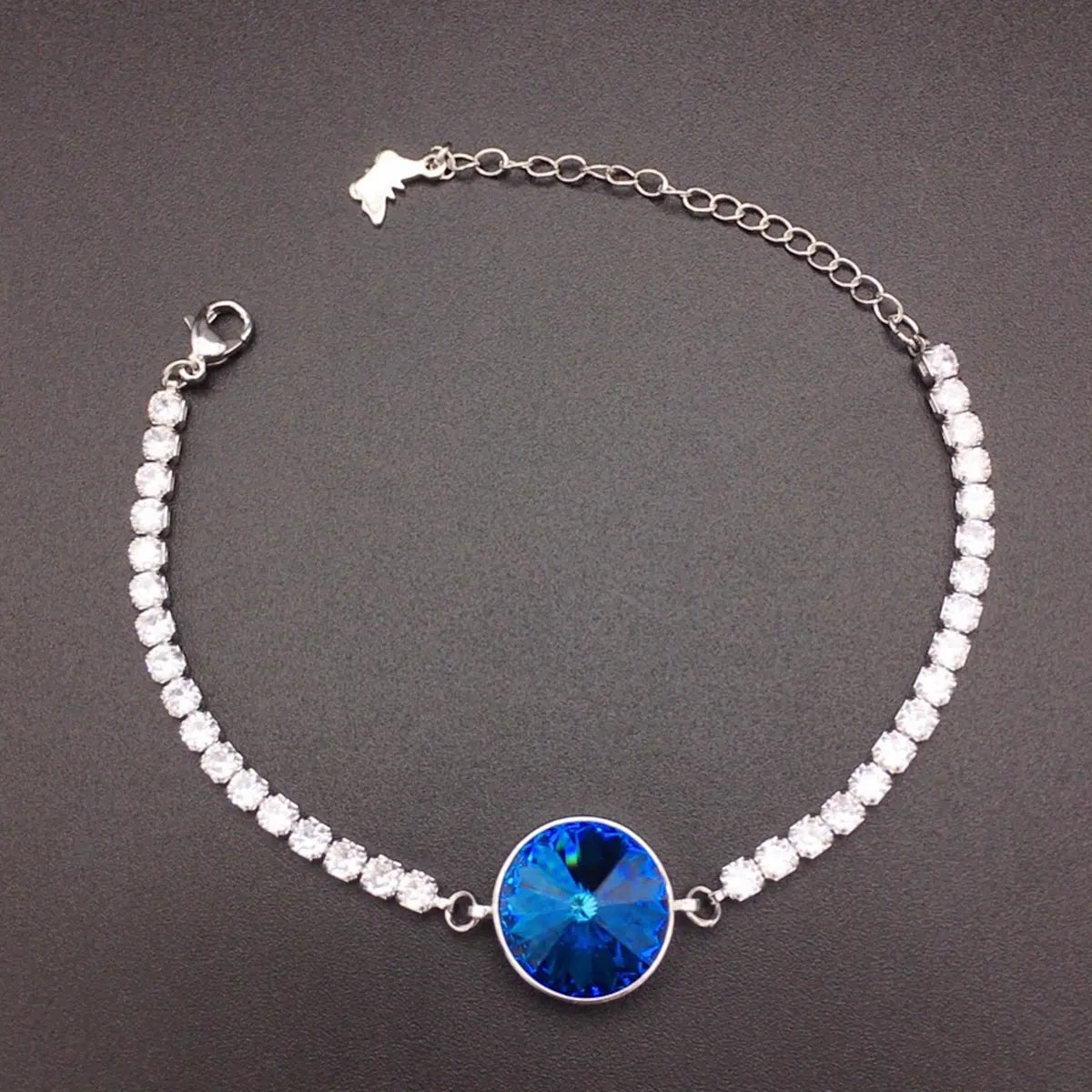 Bracelet autrichien rond améthyste entièrement pavé de diamants
