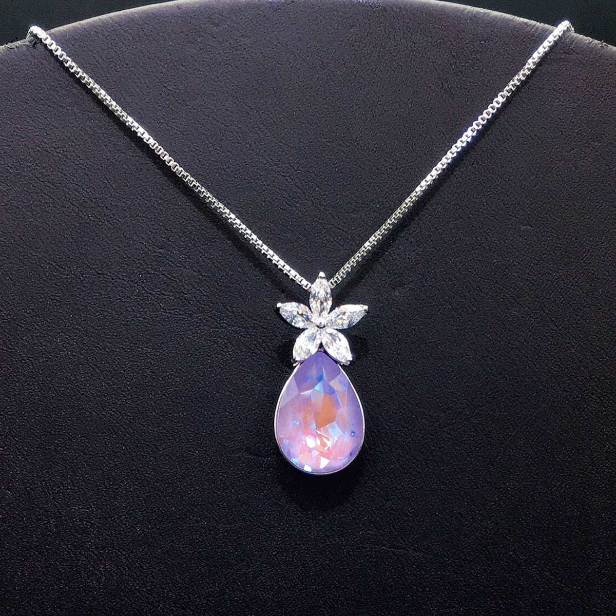 Austrian Crystal Flower Water Drop Pendant