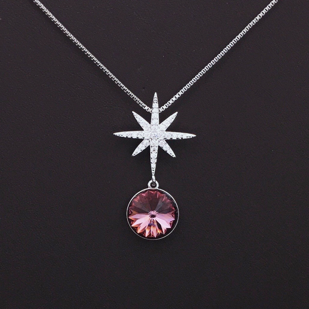 Fashionable hexagonal star geometric crystal pendant