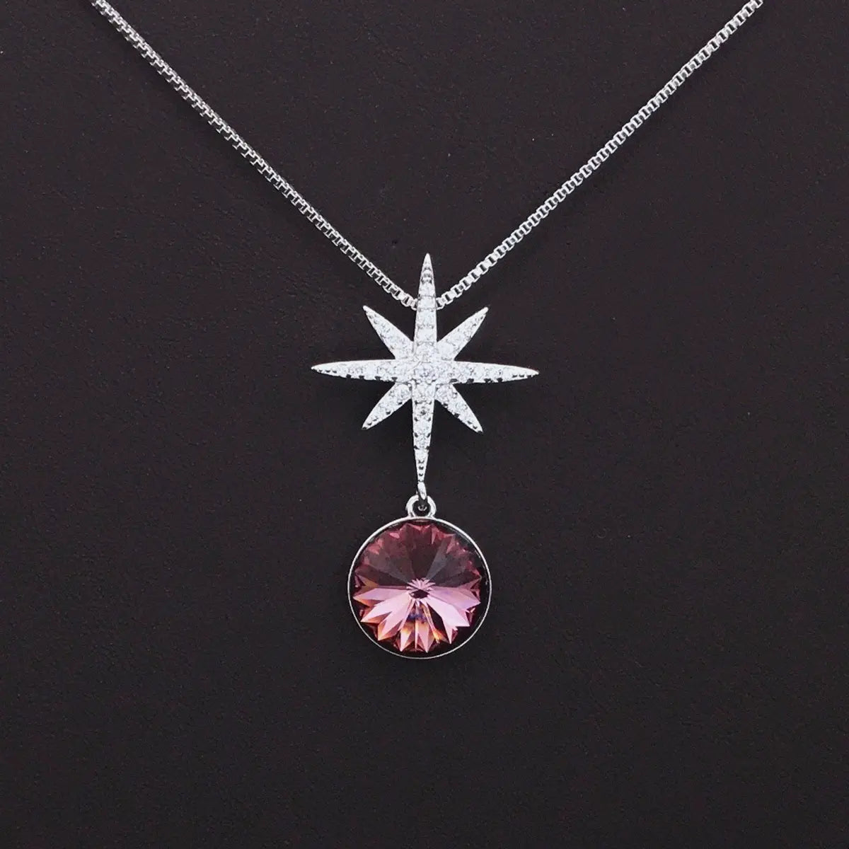 Pendentif géométrique étoile hexagonale en cristal tendance