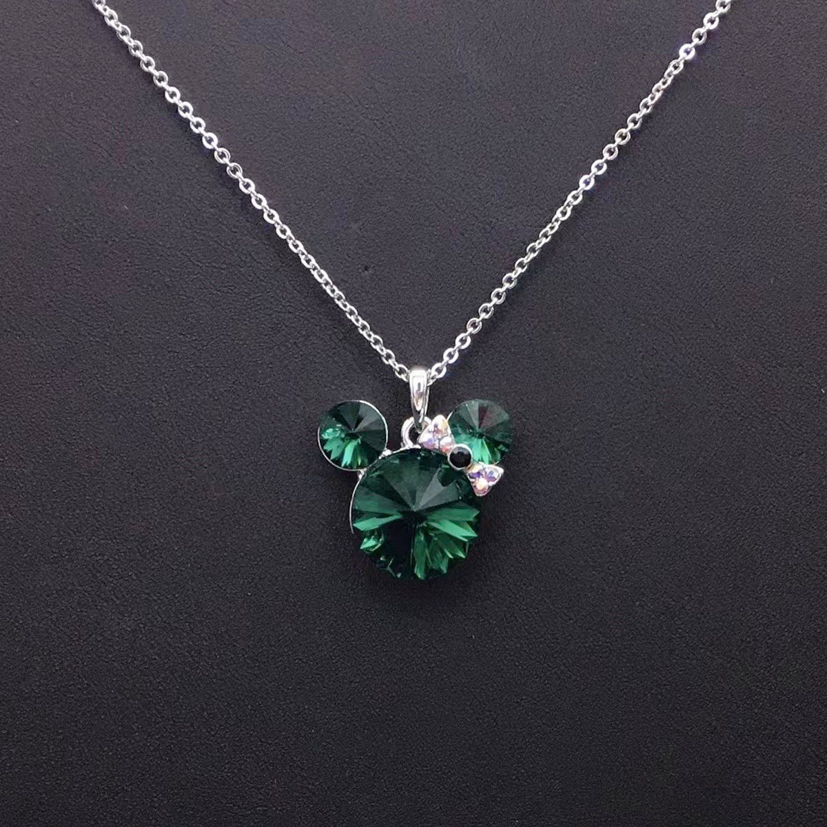 Cute cartoon animal crystal pendant necklace