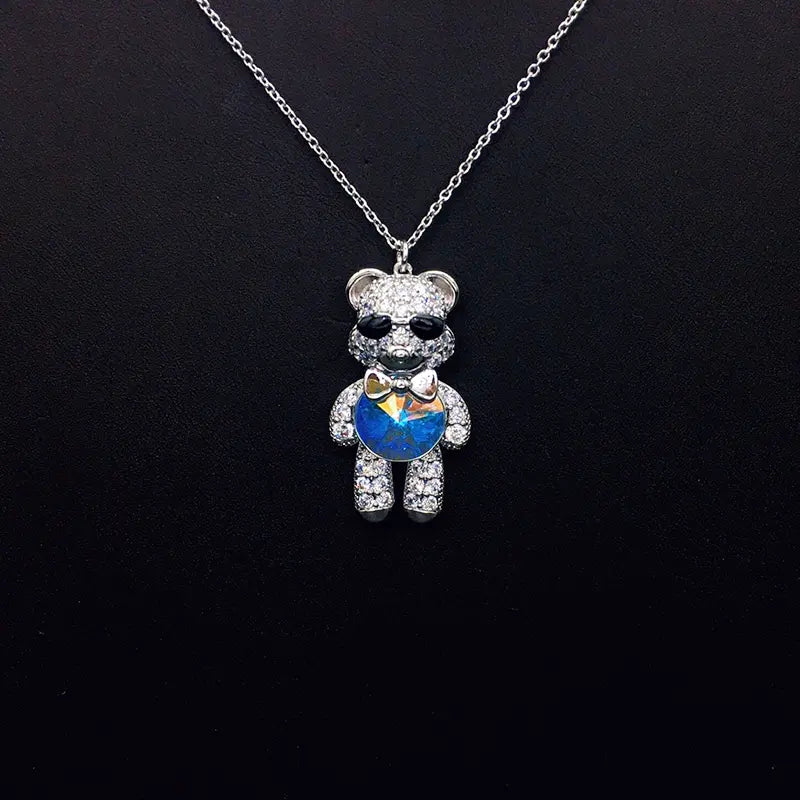 Collier Ourson Lunettes de Soleil Élégantes avec Strass et Cristal Iridescent comme Cadeau