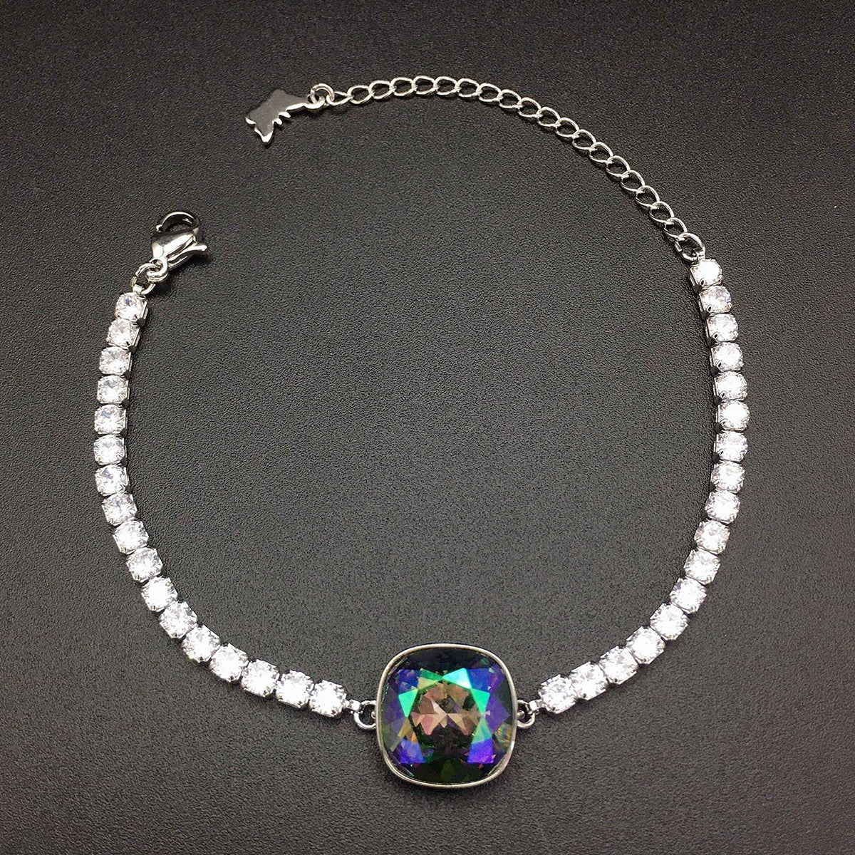 Austrian Square Red Crystal Full Diamond Bracelet