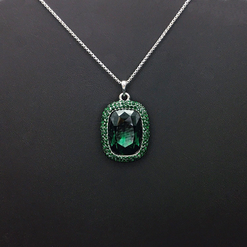 Trendy Aurora Borealis Rectangle Crystal Necklace for Casual Outings & Night Outs