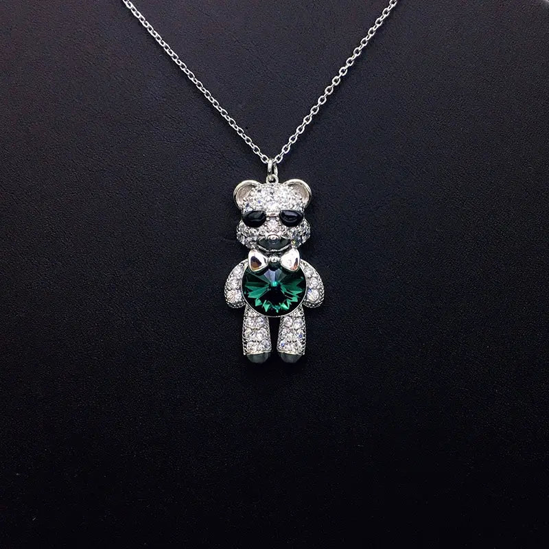 Collier Ourson Lunettes de Soleil Élégantes avec Strass et Cristal Iridescent comme Cadeau