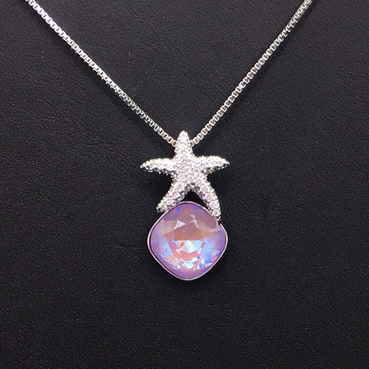 Fashionable starfish Austrian geometric crystal pendant
