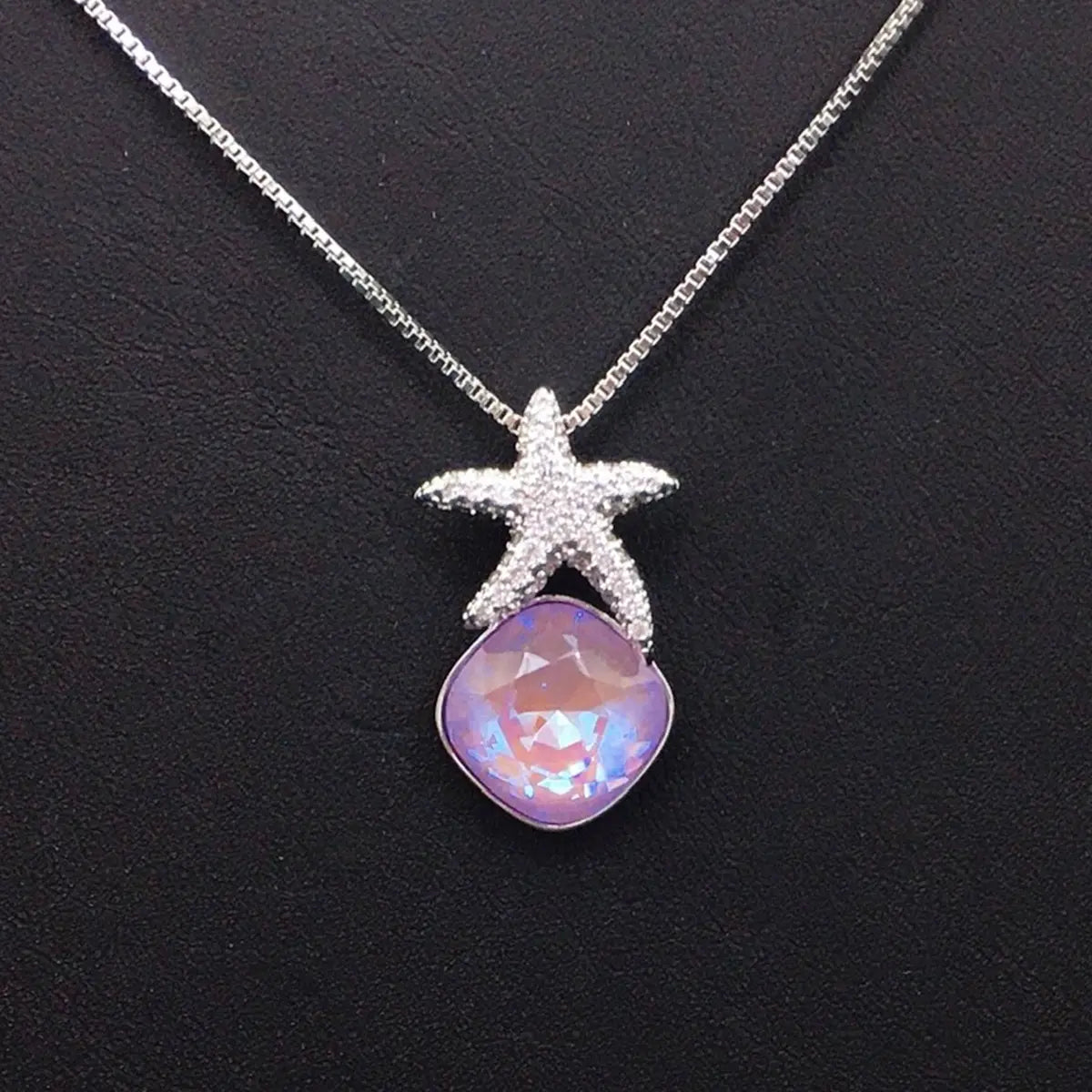 Pendentif cristal géométrique autrichien étoile de mer à la mode