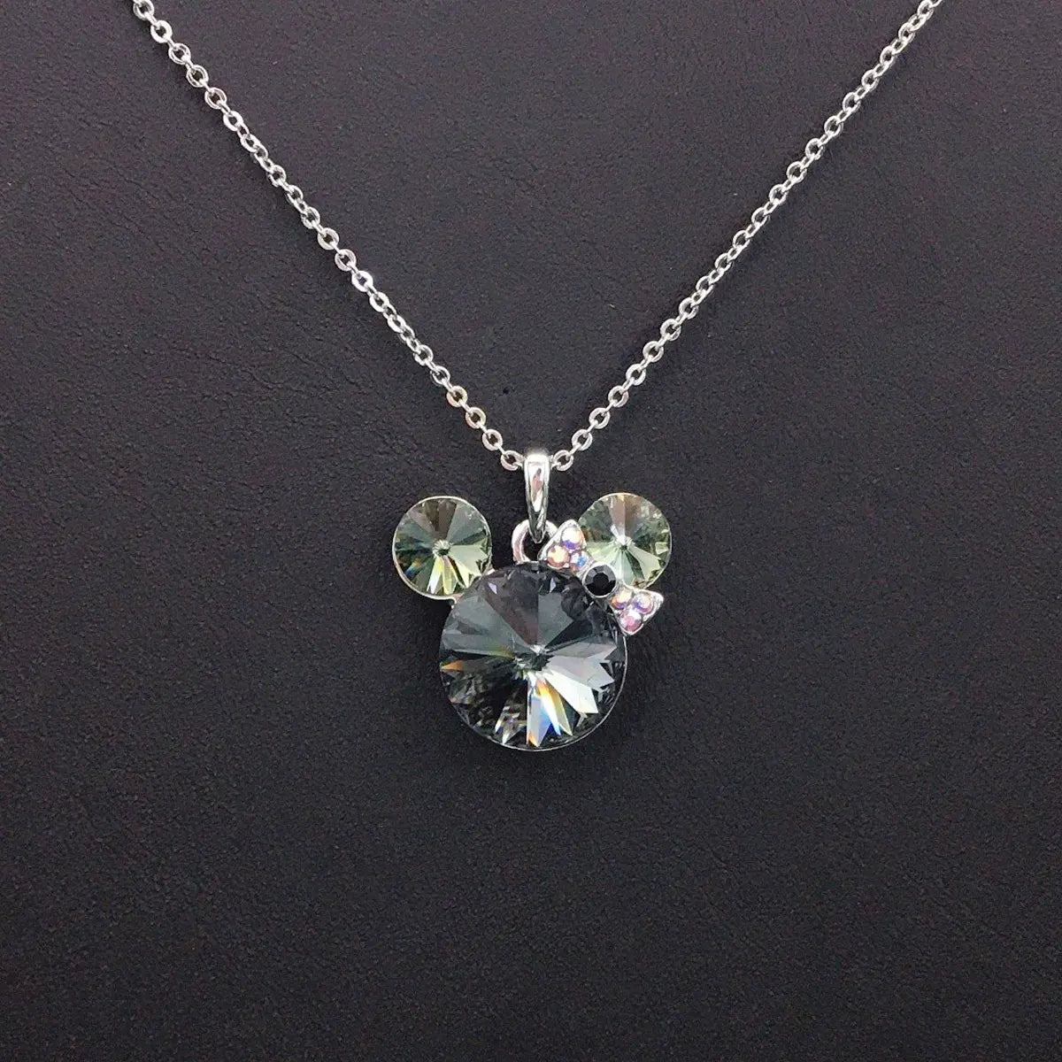 Collier pendentif en cristal animal de dessin animé mignon
