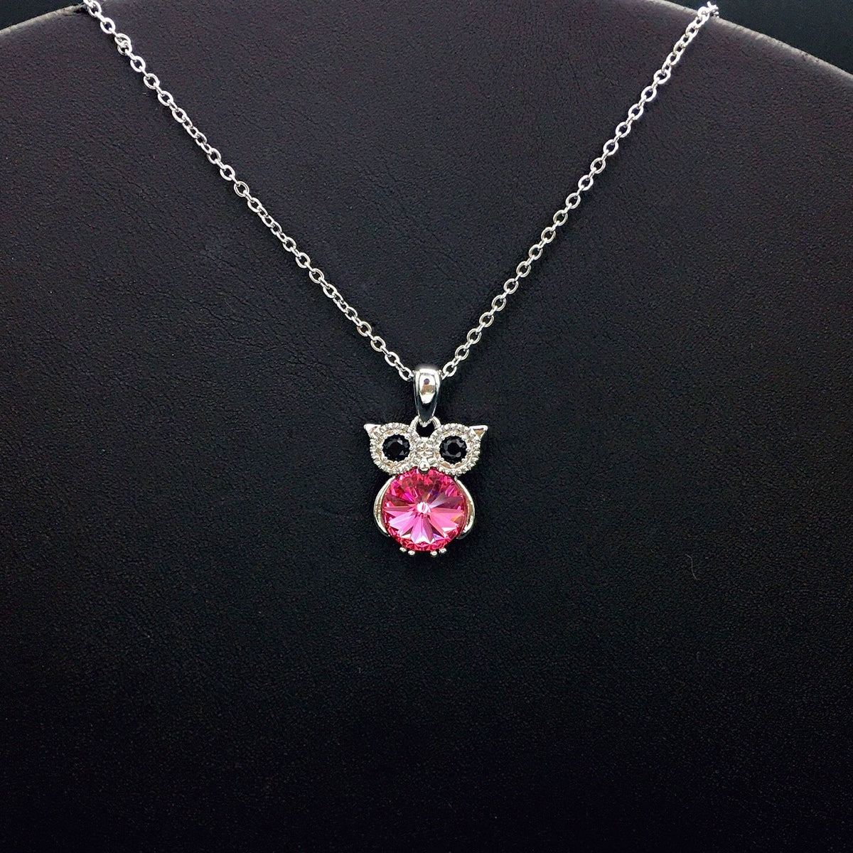 Cute Owl Blue Crystal Necklace with Sparkling Accents for Daily Chic