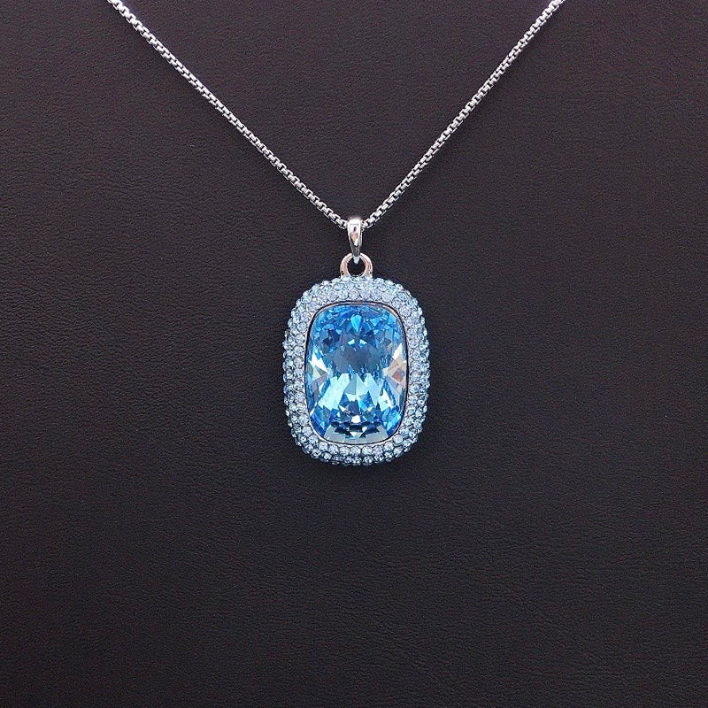 Trendy Aurora Borealis Rectangle Crystal Necklace for Casual Outings & Night Outs