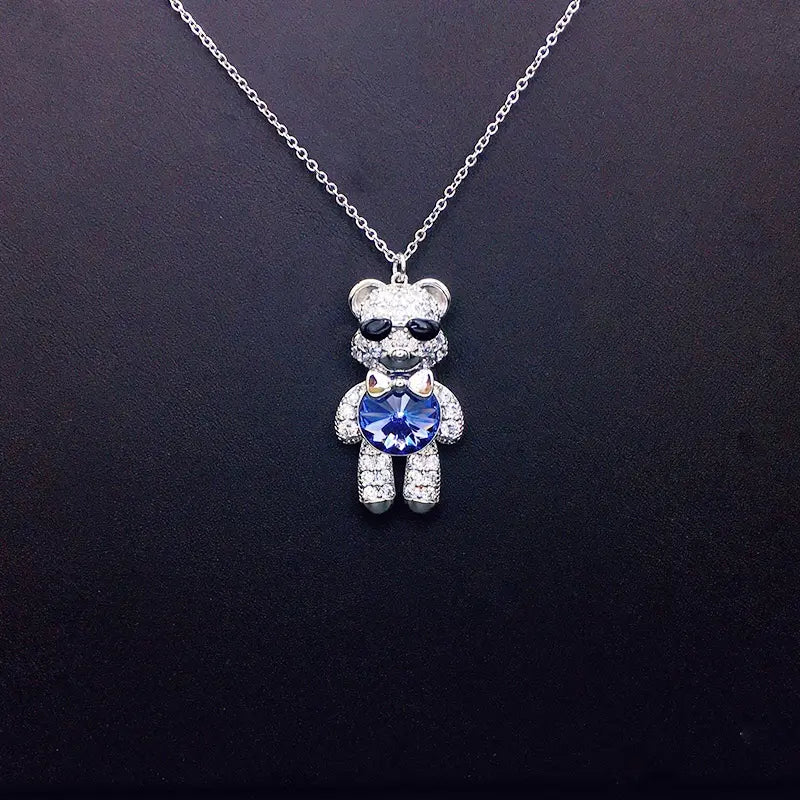 Collier Ourson Lunettes de Soleil Élégantes avec Strass et Cristal Iridescent comme Cadeau