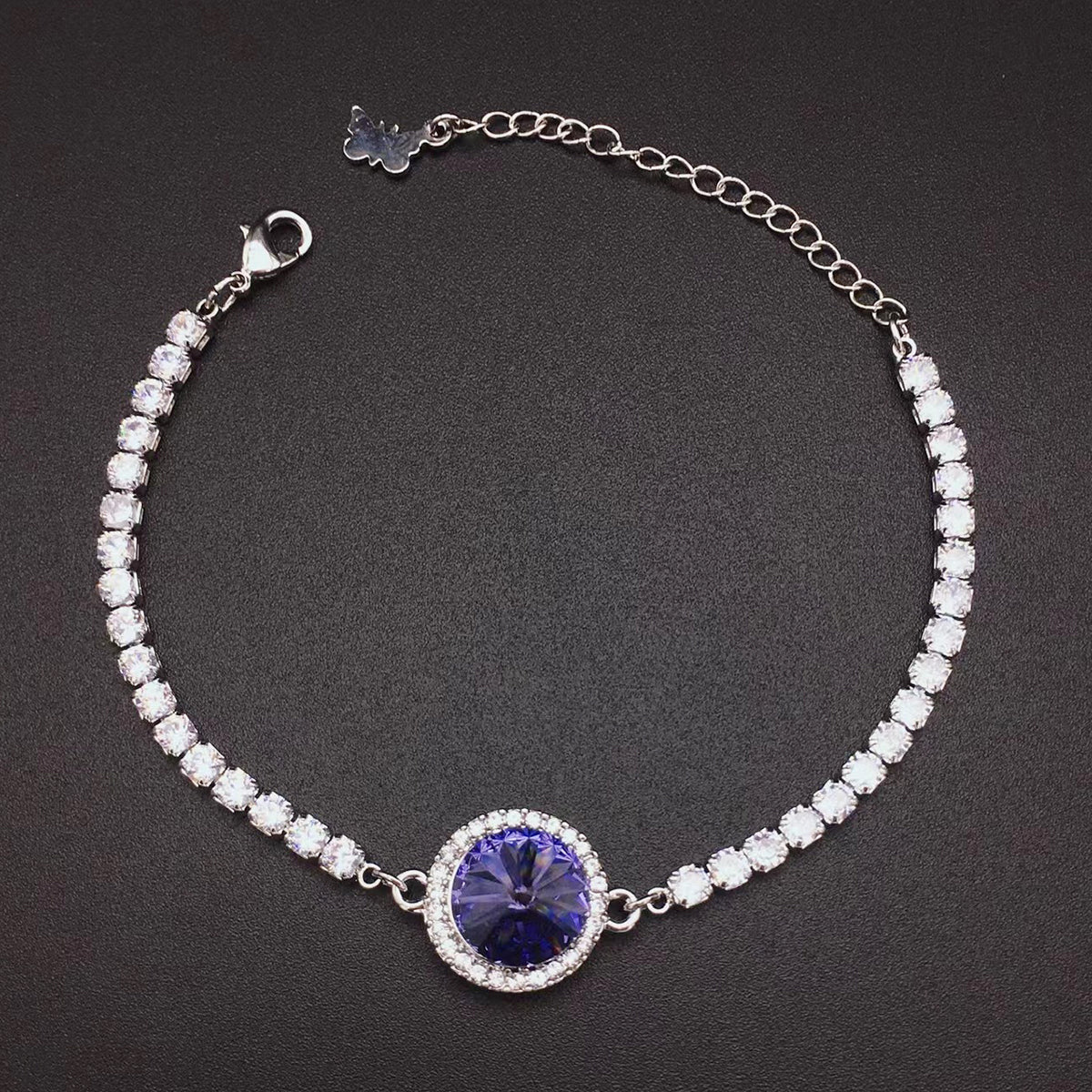 High end round crystal studded diamond bracelet