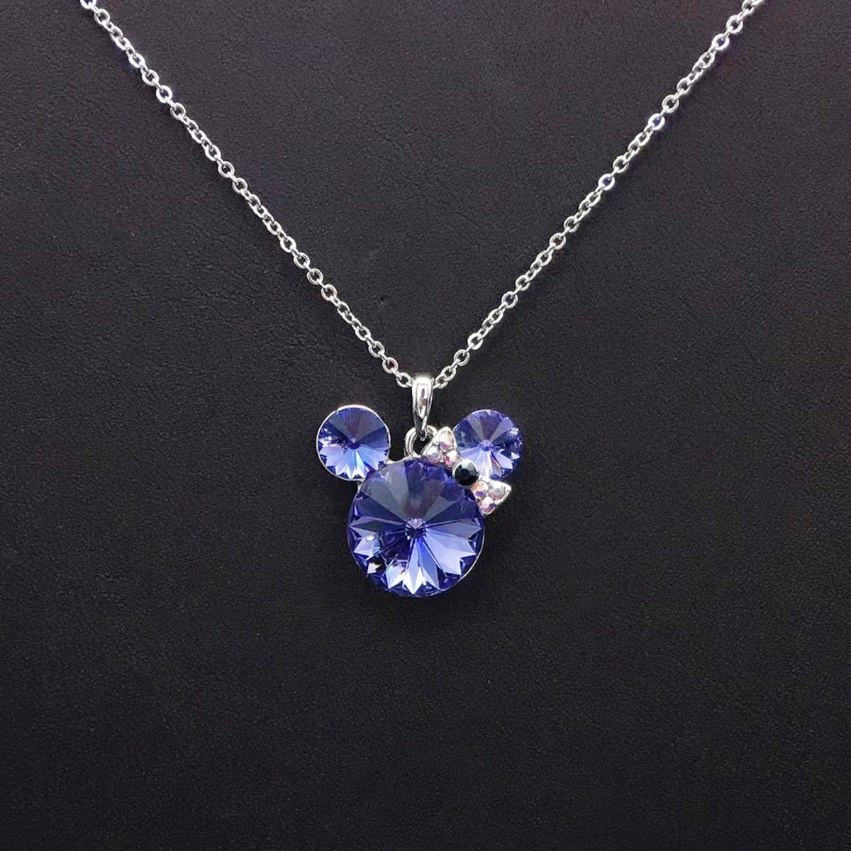 Cute cartoon animal crystal pendant necklace