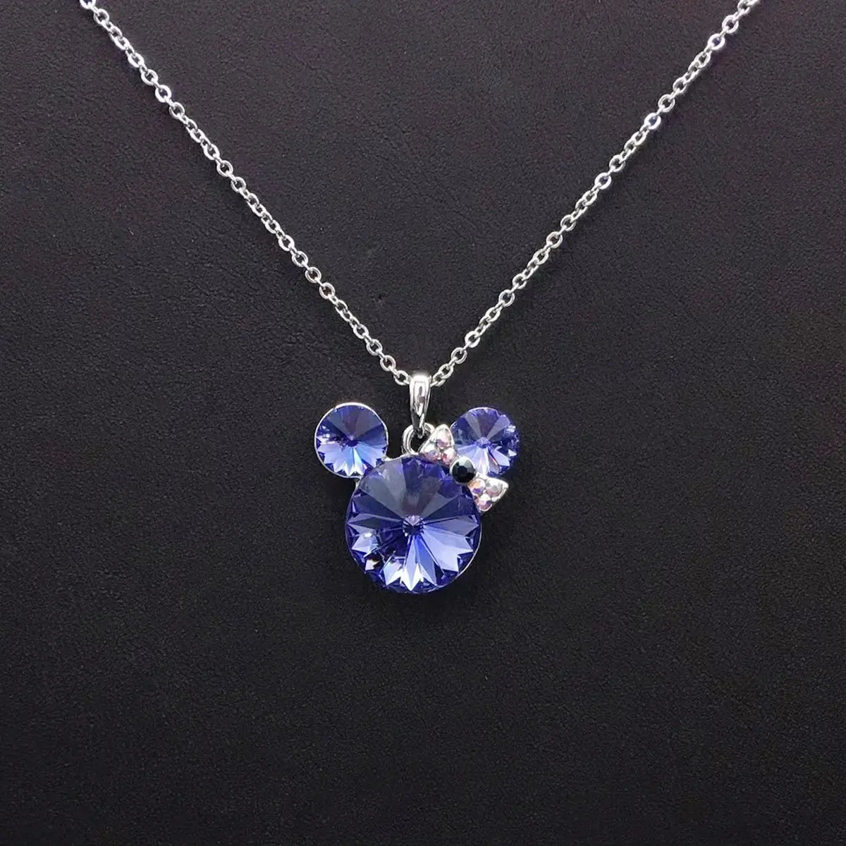 Collier pendentif en cristal animal de dessin animé mignon