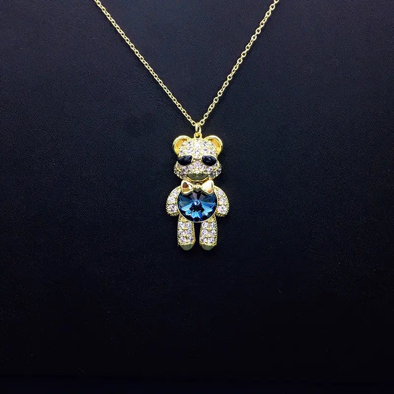 Collier Ourson Lunettes de Soleil Élégantes avec Strass et Cristal Iridescent comme Cadeau