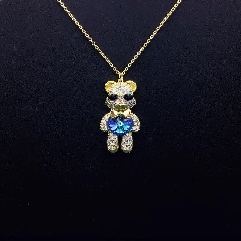 Collier Ourson Lunettes de Soleil Élégantes avec Strass et Cristal Iridescent comme Cadeau