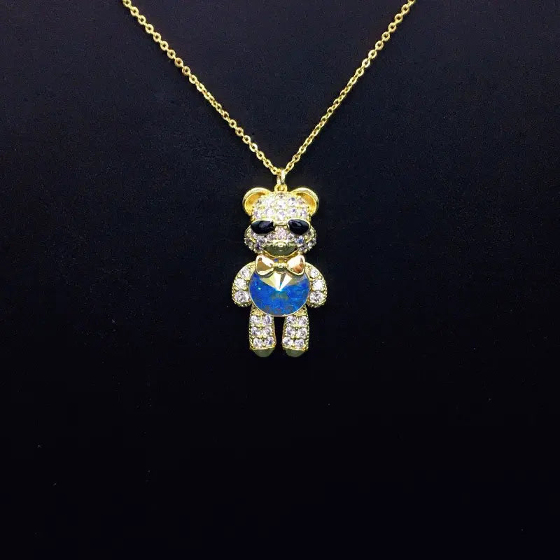 Collier Ourson Lunettes de Soleil Élégantes avec Strass et Cristal Iridescent comme Cadeau