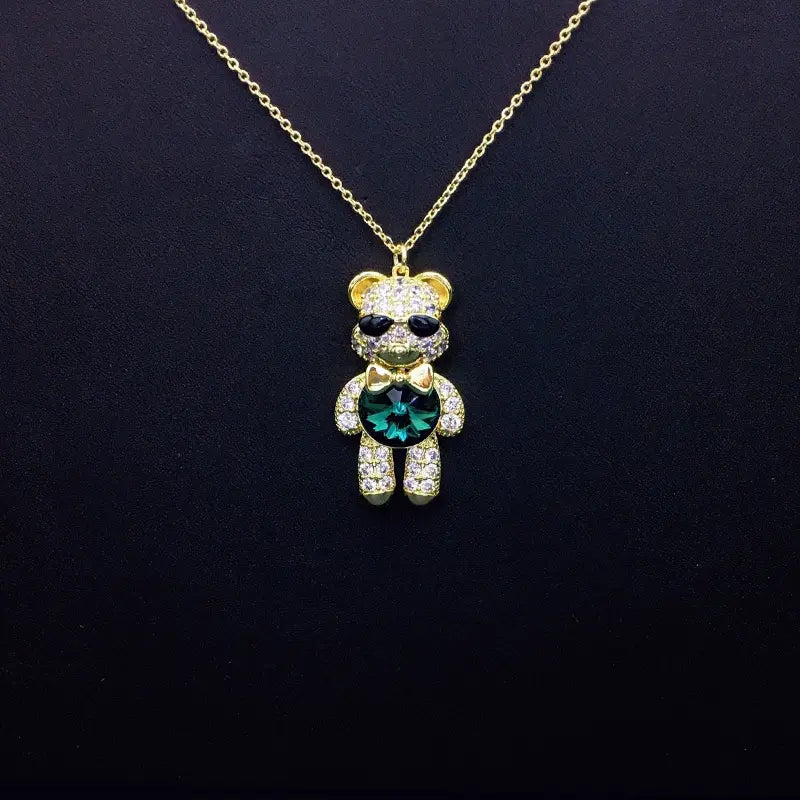 Collier Ourson Lunettes de Soleil Élégantes avec Strass et Cristal Iridescent comme Cadeau