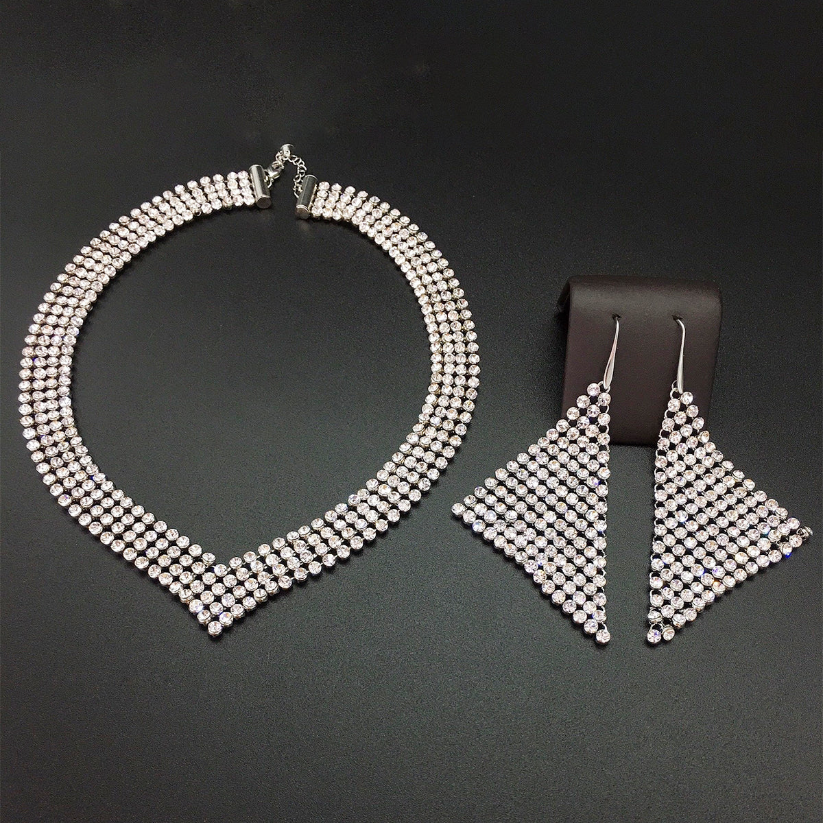 Sparkling Rhinestone Choker Set for Women – Party Jewelry
