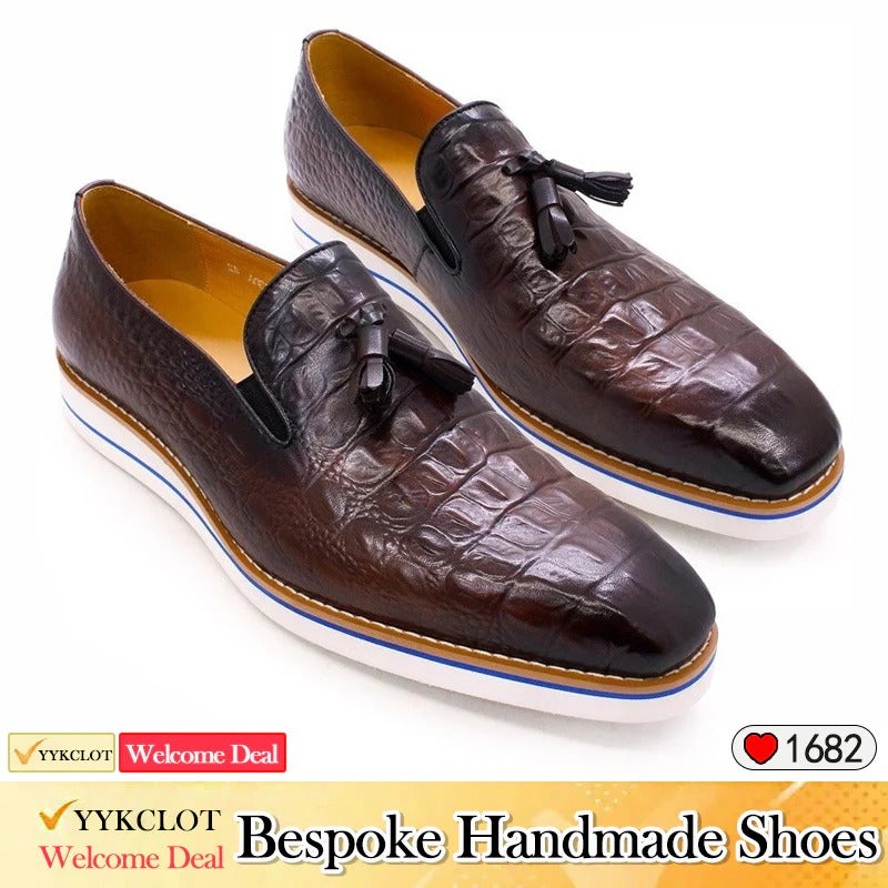 Vintage British Spliced Leather Men's Loafers