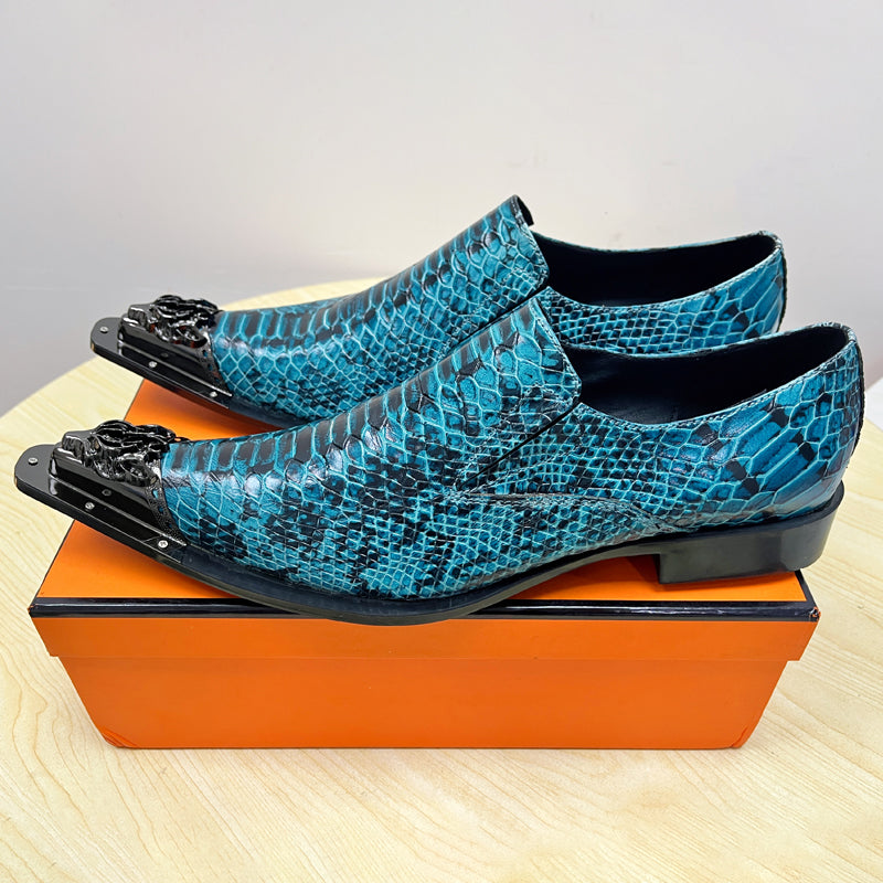 Handgemachte Partyschuhe im Retro-Stil für Herren aus Schlangenhaut