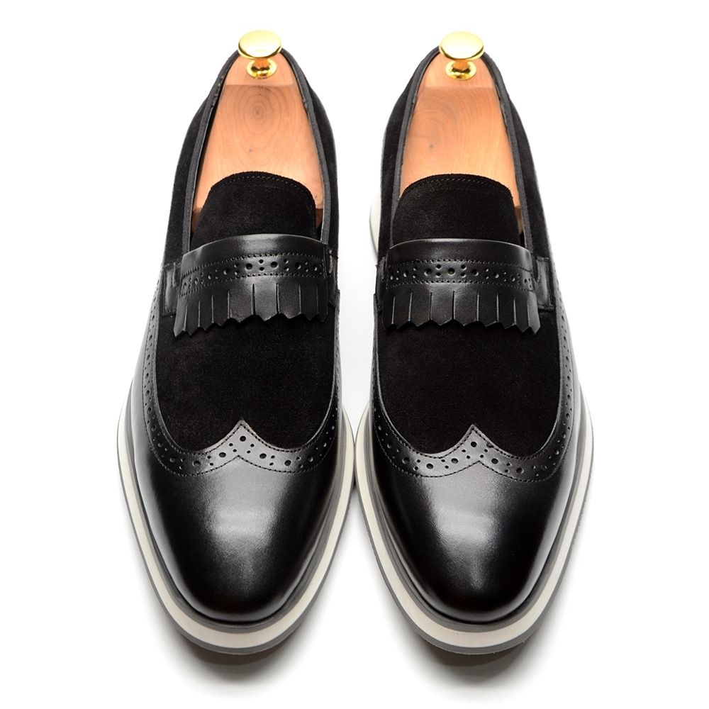 Fashion Carved Brock Leather Shoes Men's Dress Loafers