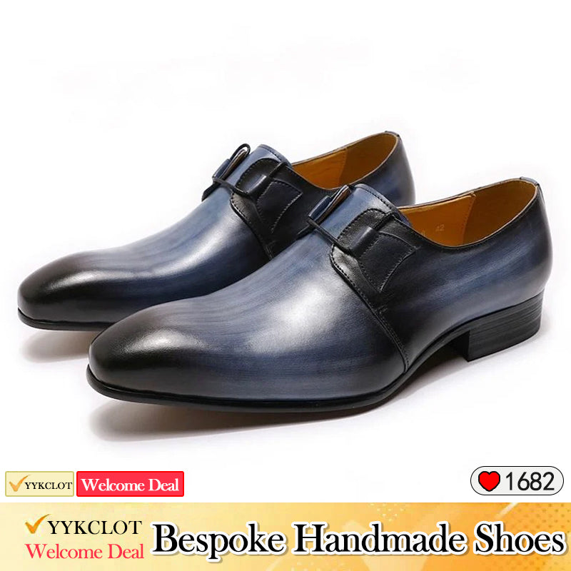 Leisure style low-top lace-up buckle business men's leather shoes