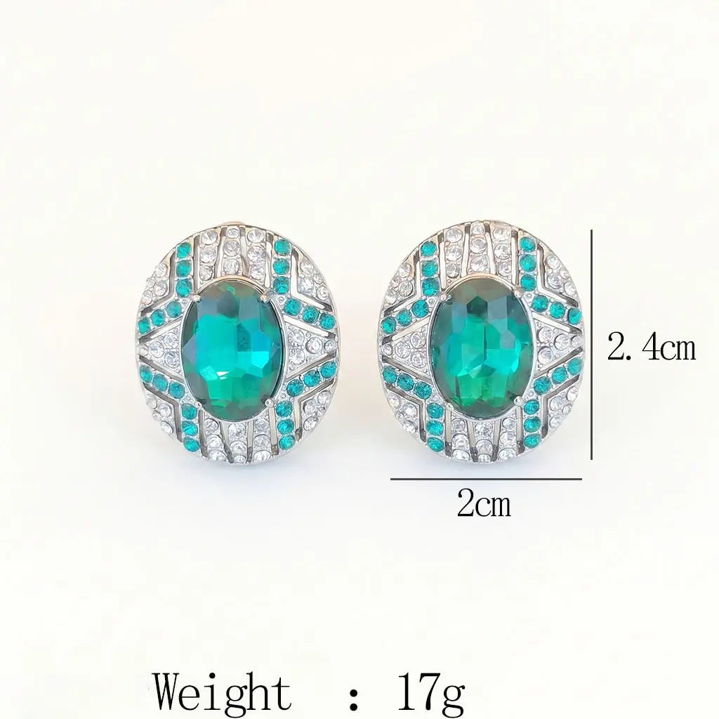 Full Diamond Ladies Jewelry Set Earrings Necklace Romantic Accessory Set