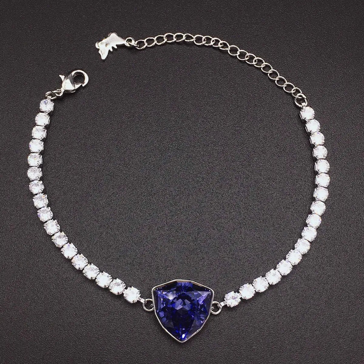Bracelet autrichien en cristal bleu et strass