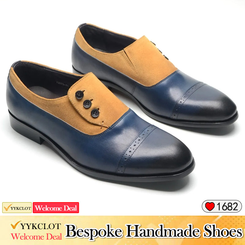 Leder Doppel Farbe Leder Schuhe Herren Kleid Casual Loafers