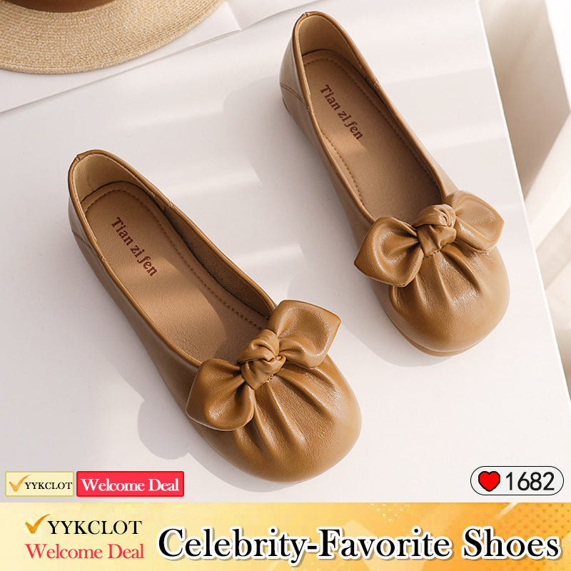 Fashionable summer bow casual flat bottomed women's loafers
